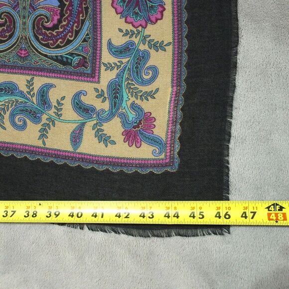 Vintage Italian Renaissance Paisley Scarf 46x46 - Picture 8 of 9